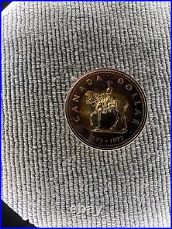 1973 Canada Silver Dollar RAINBOW TONED -& CAMEO RCMP UNCIRCULATED SPECIMEN
