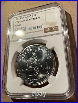 1975 CANADA CALGARY STAMPEDE $1 NGC SP 68 Silver! High Grade! Specimen