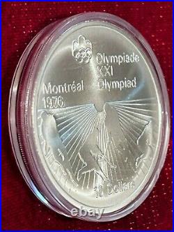 1976 CANADA Elizabeth II Silver $10 Olympiade XXI Olympiad Montreal Hockey