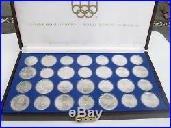 1976 CANADA Olympic UNC set (28 STERLING SILVER Coins $5 & $10) COA/box/key