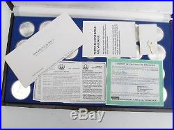 1976 CANADA Olympic UNC set (28 STERLING SILVER Coins $5 & $10) COA/box/key