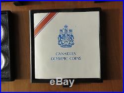 1976 Canada Montreal Olympics Complete Set 28 SILVER Coins Wood Box withCOA