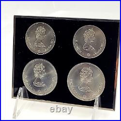 1976 Canada Montreal Olympics Series 1 Silver Proof Set 4 Coins No Case Or COA