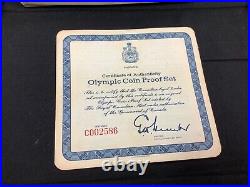 1976 Canada Montreal Olympics Series 5 Silver Proof Set 4 Coins with Box & COA