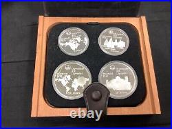 1976 Canada Montreal Olympics Series 5 Silver Proof Set 4 Coins with Box & COA