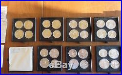 1976 Canada Montreal Olympics Set 28 Silver BU Coins Wood Box with COAs MINT