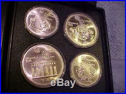 1976 Montreal Canada Olympic BU Silver 28 Coins Complete SET with Wood Box kNHAT
