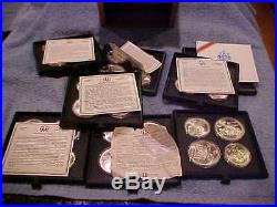 1976 Montreal Canada Olympic BU Silver 28 Coins Complete SET with Wood Box kNHAT