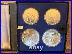 1976 Montreal, Canada Olympic Series VII Silver Coin Set Two Each $5 & $10 Coins