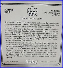 1976 Montreal Canada Olympic Sterling Silver Set Series III Early Canadian Sport