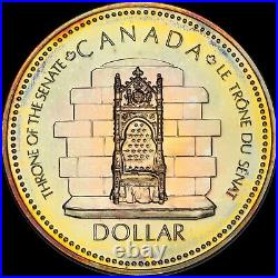 1977 $1 SP67 Toned Canada Jubilee Silver Dollar PCGS Gold Shield Beautiful