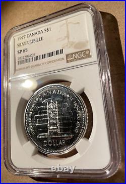 1977 Canada $1 Silver Jubilee NGC SP 65! Specimen Strike Silver! 1952-1977