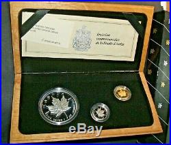 1979 1989 Canada PROOF Maple Leaf Silver Platinum Gold 3 Coin Set