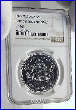 1979 CANADA UK Queen Elizabeth II Griffon Ship Specimen Silver Coin NGC i79862