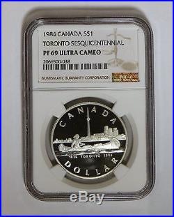 1981 to 1989 Canada S$1 Silver Dollars NGC PF 69 Ultra Cameo's Nine Coin Lot