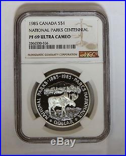 1981 to 1989 Canada S$1 Silver Dollars NGC PF 69 Ultra Cameo's Nine Coin Lot