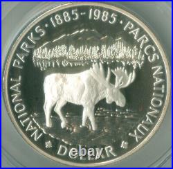 1985 Proof Natl Parks Moose Canada Silver Dollar S$1 Anacs Pf-70 Dcam (2229315)