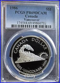 1986 $$1 PCGS PR69DCAM SILVER CANADA SILVER Centenary of Vancouver