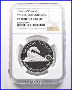 1986 Canada Silver Dollar Vancouver Centennial PF70 UCAM NGC 7432