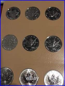 1988-2018 Complete Set Canada Silver Maple Leaf 1 OZ Coins In Dansco 32 Coins