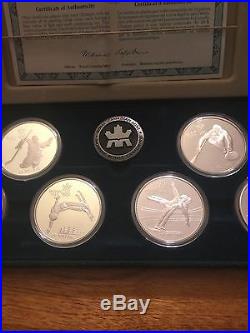 1988 $20 Canada Olympic 10 Coin Silver Proof Set With Box And COA (A5-1)