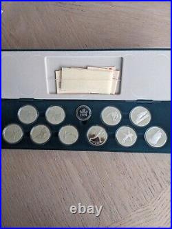 1988 Calgary Canada Winter Olympic 10 Coin 20$ Silver Proof Set With COA and Box 1988 Calgary Canada Winter Olympic 10 Coin 20$ Silver Proof Set With COA and Box