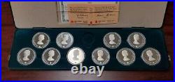 1988 Calgary Olympics Canada 10 Silver Coin Set With Box And COA's