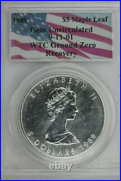 1989 $5 Canada Maple Leaf Gem Uncirculated 9-11-01 WTC Ground Zero Recovery