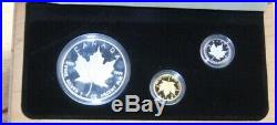 1989 Canada Proof 3 Coin Set Silver Gold Platinum in Original Box