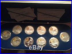 1990 Canadian Powered Flight Canada 1st 50 Years Aviation 10 Coin Silver PF Set