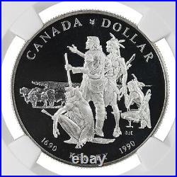 1990 Proof H. Kelsey Tercen Explorer Canada Silver Dollar Ngc Pr Pf 70 Ultra Cam