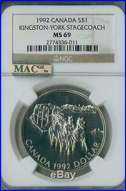 1992 Canada Silver Dollar Ngc Mac Ms-69 Pq Finest Grade Very Rare Spotless