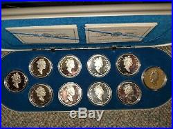1995-1999 Canada $20 Aviation Series 2 Complete 10-Coin Set, Silver, UNC