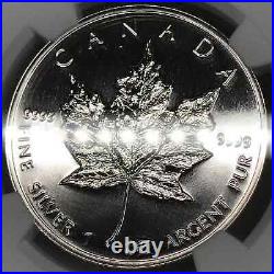 1996 Canada 1 oz Silver Maple Leaf $5 Coin NGC MS68 HARD TO FIND