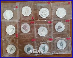 1998-2009 Canada 1oz Silver Maple Leaf Privy Chinese Animals Complete Set of 12