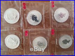 1998-2009 Canada 1oz Silver Maple Leaf Privy Chinese Animals Complete Set of 12