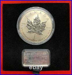 1998 Canada 10oz Silver Maple Leaf $50 10th Anniversary Certificate No BOX