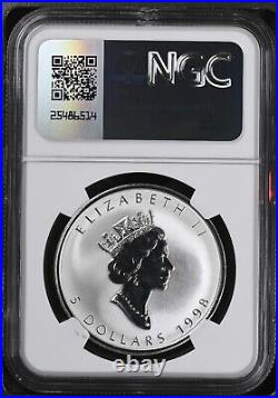 1998 Canada 5 Dollars Silver Maple Leaf RCMP Privy NGC SP69