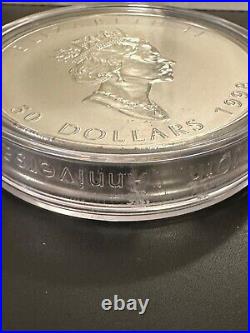 1998 Canada Maple Leaf 10 oz. 9999 Silver Coin withBox & Sterling COA