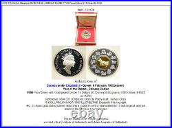 1999 CANADA Elizabeth II CHINESE ZODIAC RABBIT YR Proof Silver $15 Coin i104106