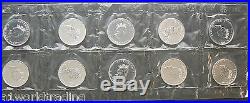 1999 CANADA SILVER MAPLE LEAF 1 OZ $5 COINS. 9999 Sheet of Ten UNCIRCULATED