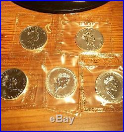 1 Set Of 22 Silver Canada Maple Leafs Bu Mint Sealed 1988 2008