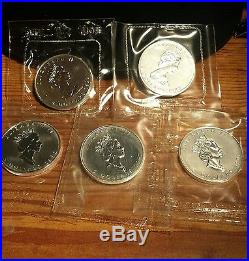 1 Set Of 22 Silver Canada Maple Leafs Bu Mint Sealed 1988 2008