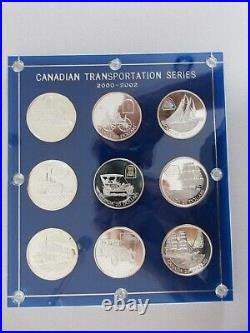 2000-2002 Canada Transportation Series Silver Proof $20 Hologram Set