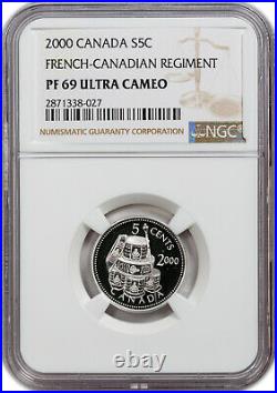 2000 Canada Silver 5 Cents French-canadian Ngc Pf69 Ultra Cameo Only 1 Higher