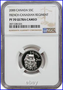 2000 Canada Silver 5 Cents French-canadian Ngc Pf70 Ultra Cameo Finest Known