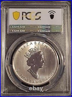 2003 Silver Canada Maple Leaf $5, PCGS MS68