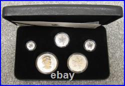 2004 Canada Silver Maple Leaf Privy Mark 5pc Set with Box & COA