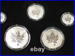 2004 Canada Silver Maple Leaf Privy Mark 5pc Set with Box & COA