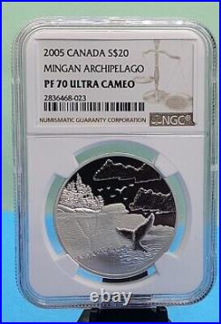 2005 Canada $20 Mingan Archipelago National Park Ngc Pf70 Uc Silver Coin